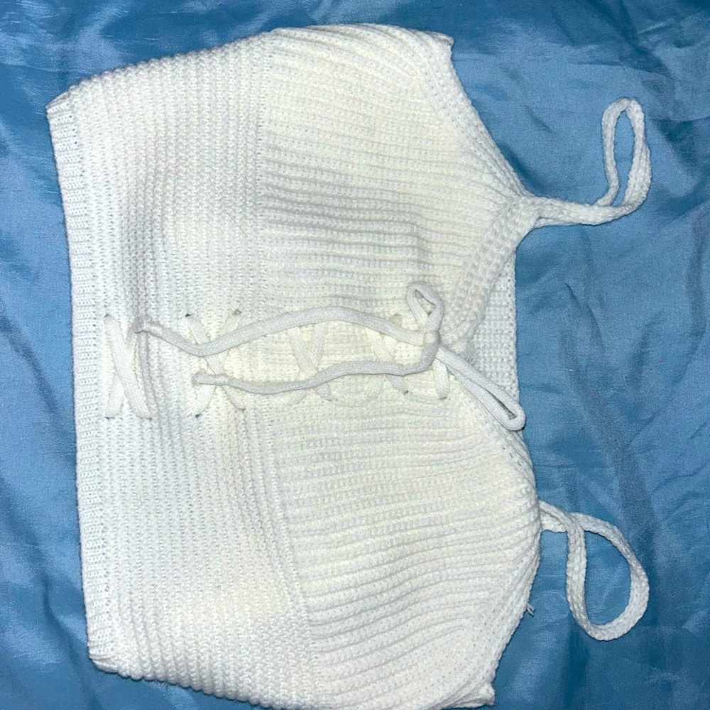 knit crochet tank top(cropped)